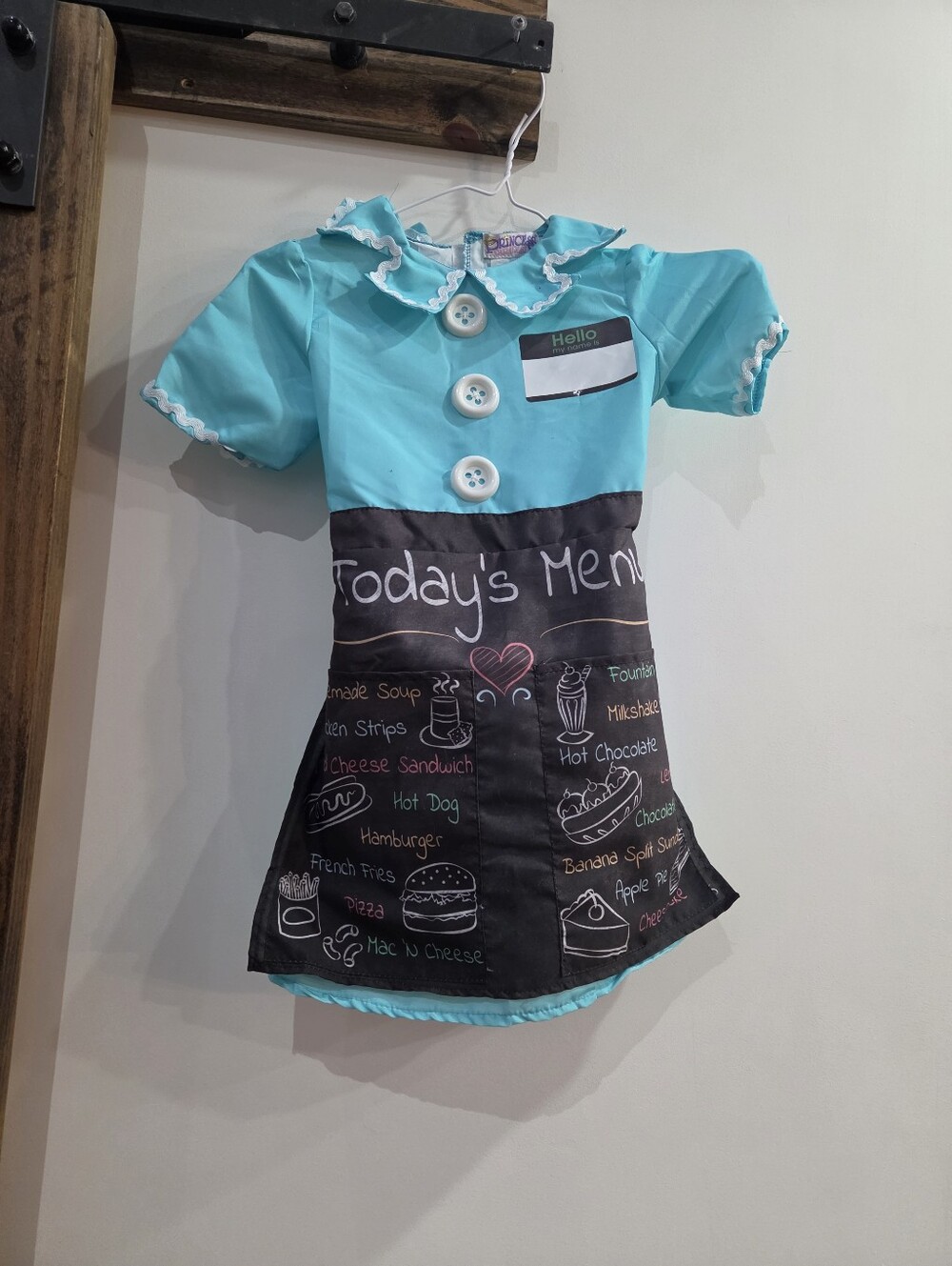 Kid's Size Extra Small Waitress Dress-up  Costume - New!